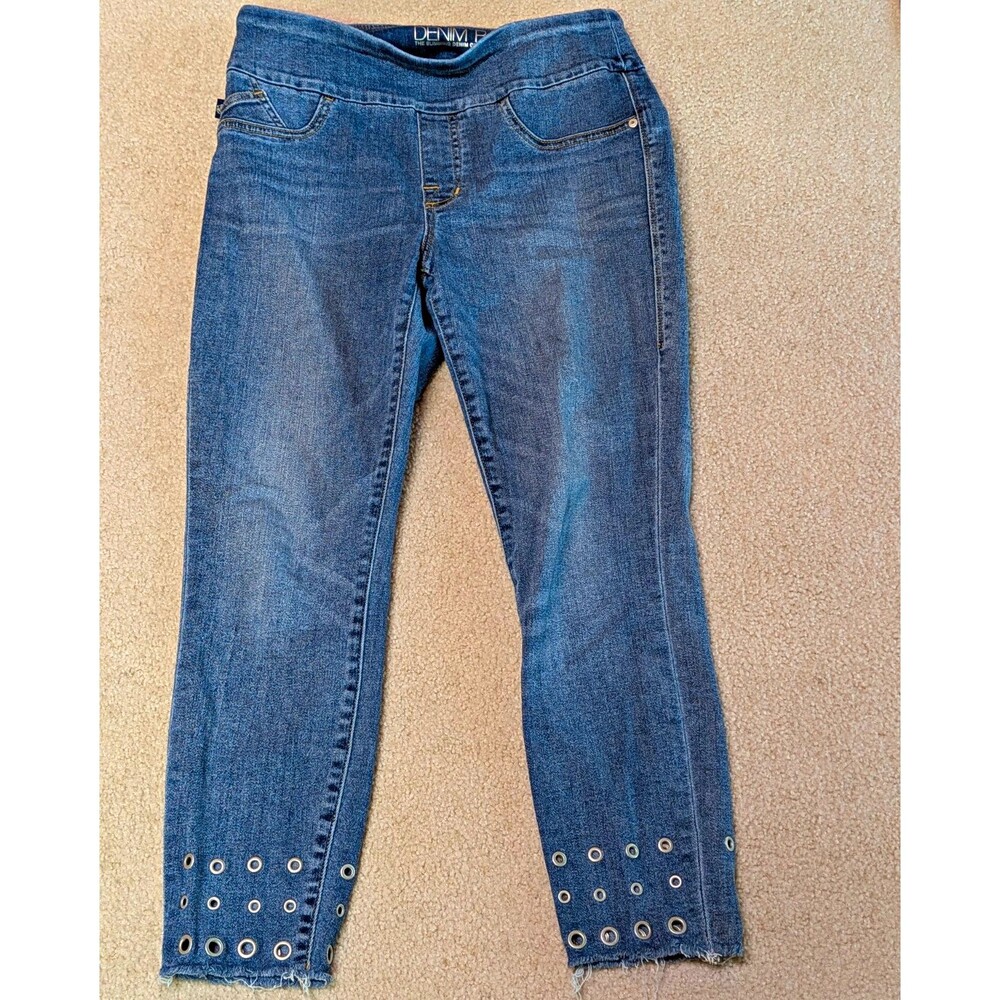 Rock & Republic Fever Denim Rx Blue Slim Ankle Jeans Mid Rise Med Wash Size 10